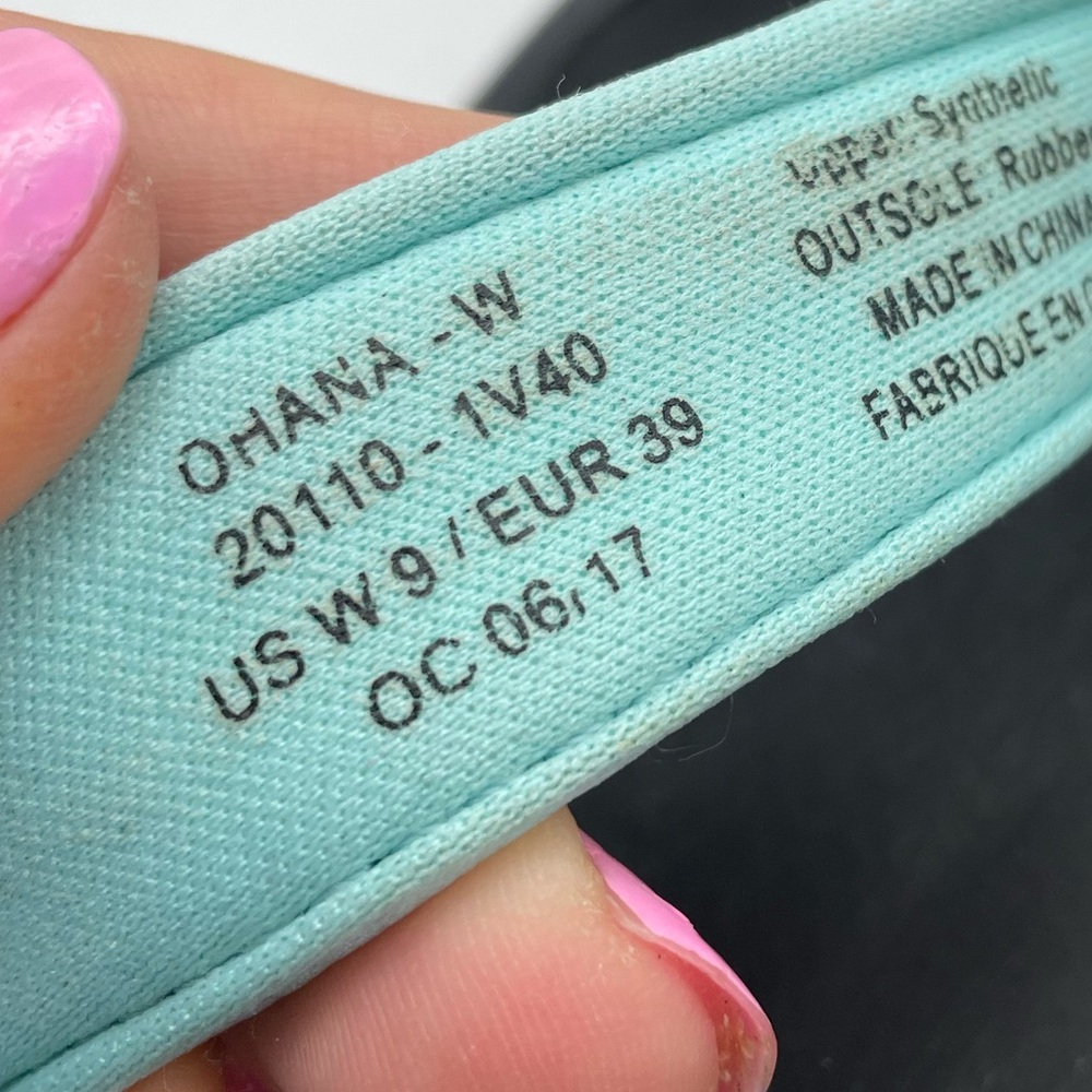 OluKai Women's Teal Black Flip Flop Sandals - Picture 7 of 9
